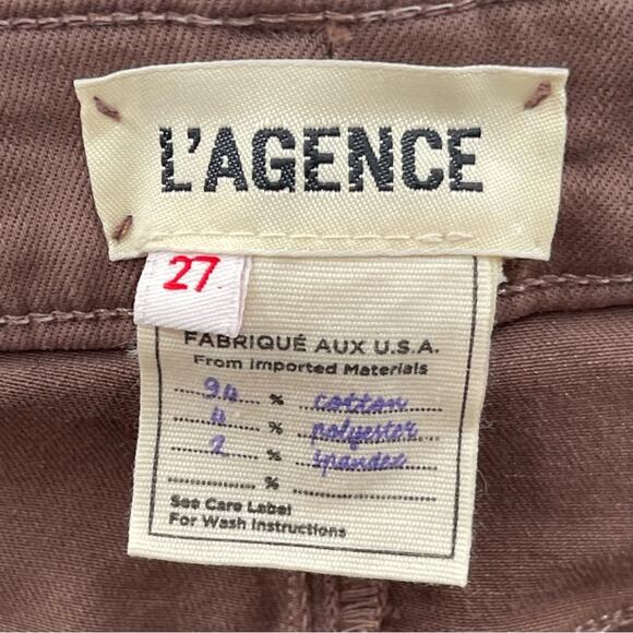 L’AGENCE MARGOT SKINNY HIGH RISE SKINNY PANTS JEANS IN PINE BARK BROWN SIZE 27 - Picture 7 of 9